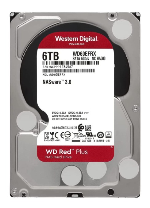 Western Digital 6TB WD Red Plus NAS Internal Hard Drive HDD